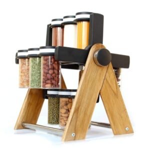 Wooden Wheel Spice Rack - CDesk Dropship